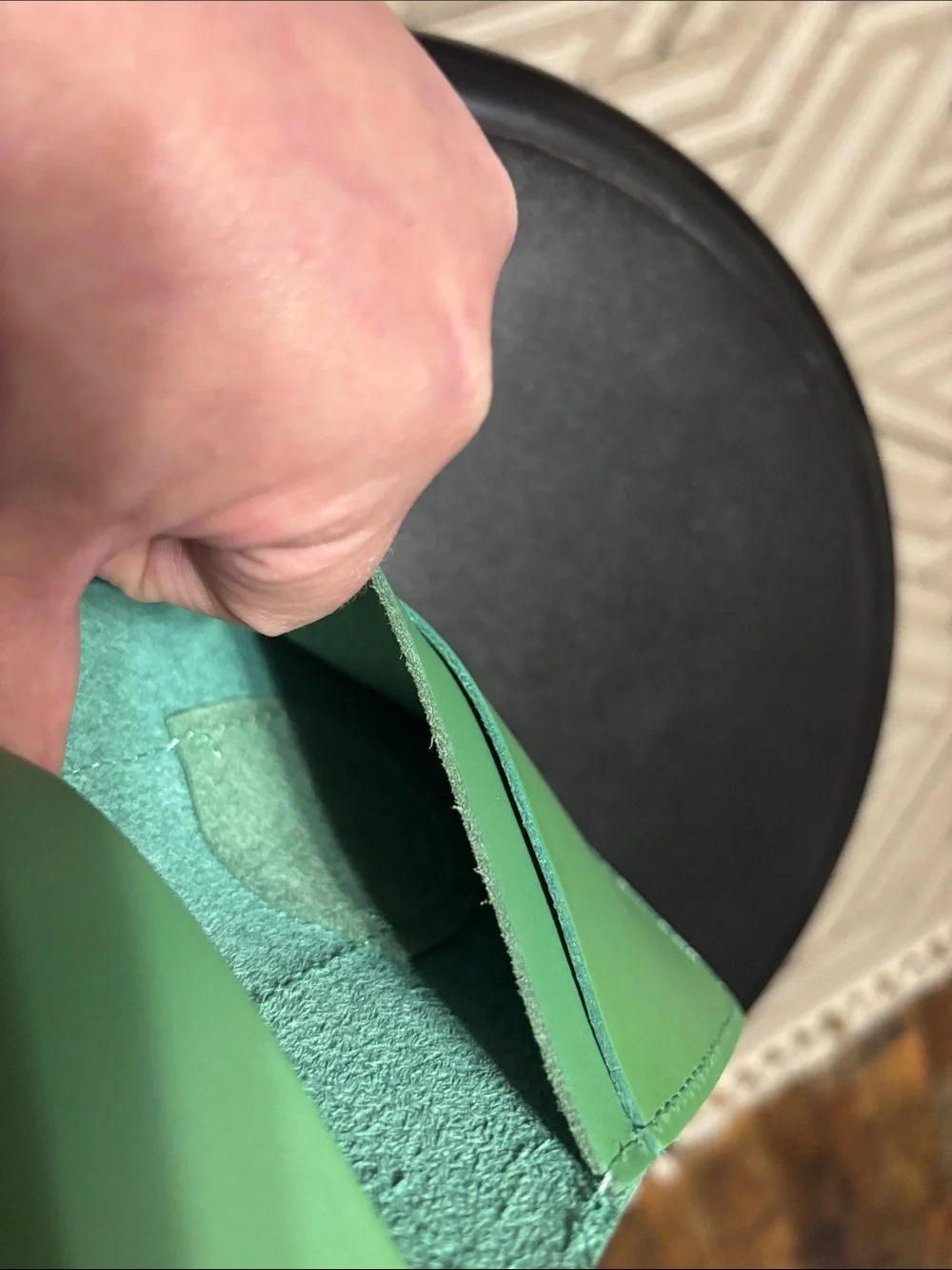Avocado Green Leather Passport Holder With Area For AirTag By ALLIVE